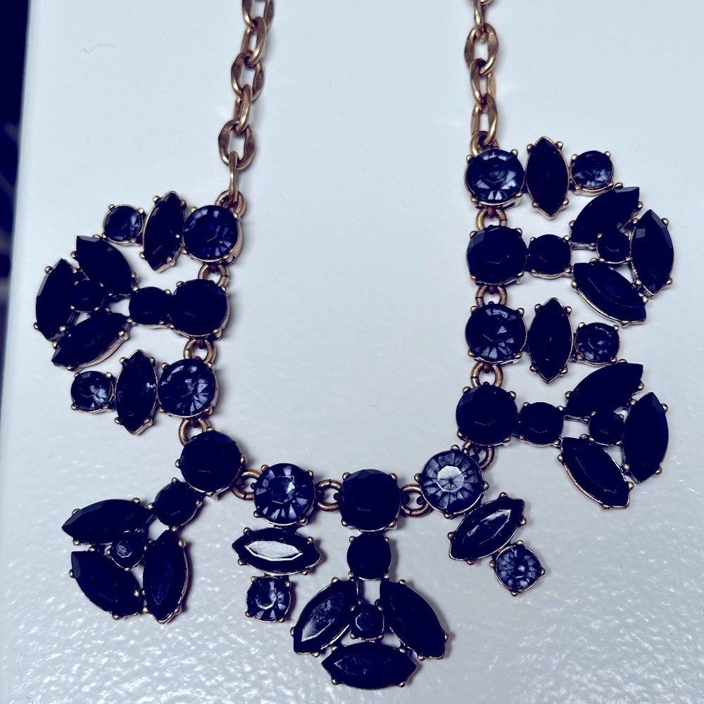 J. Crew - Navy Blue Crystal Statement Necklace